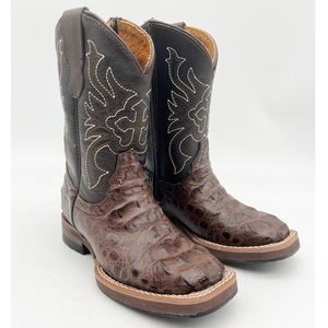 Kids Brown Leather Western Boots
